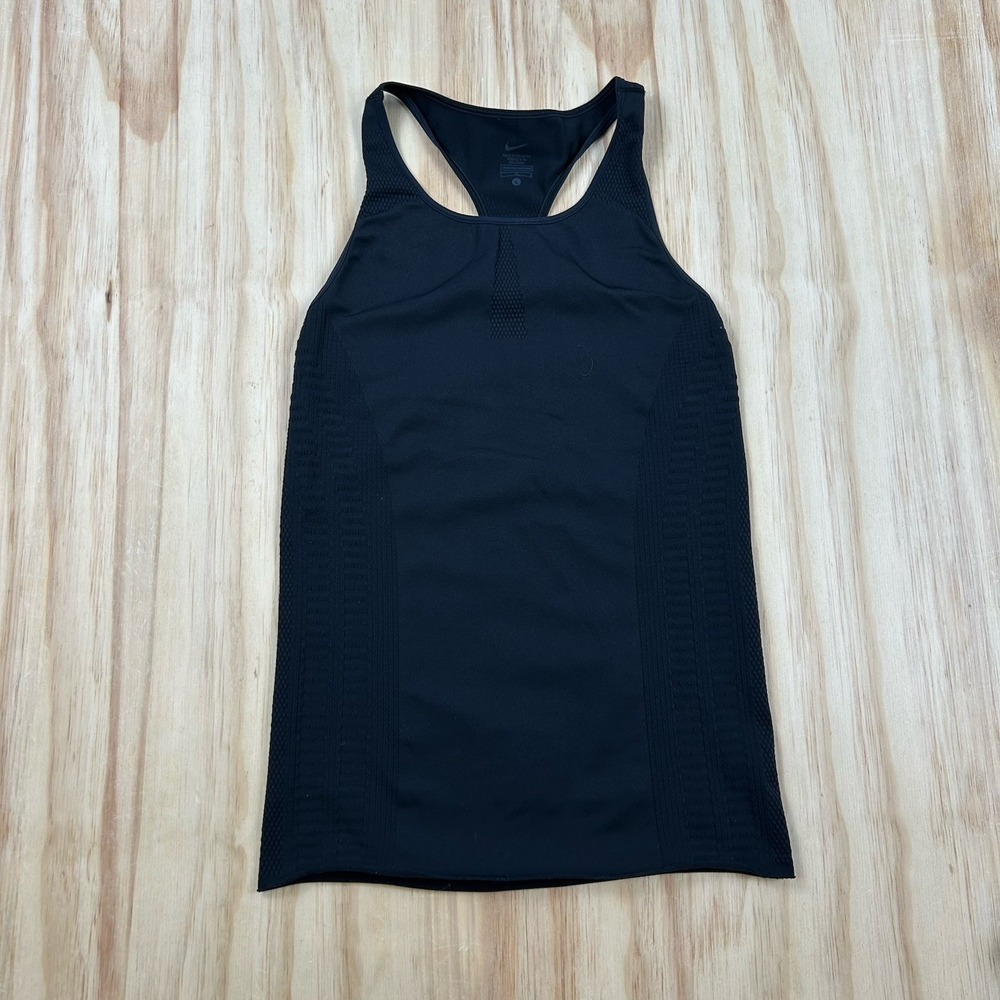 Nike Women's Large Black Stretch Fitted Sleeveless Tank Top Athletic Workout